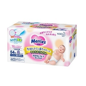 Túi 2 gói khăn ướt Merries (54m*2)