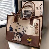 Túi Adsm / canvas Nữ Túi Dung Tích Lớn Mới Snoopy In Túi Xách Cao Cấp Túi Tote Phù Hợp Với Tất Cả Trận Đấu