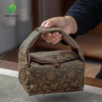 Túi Ấm Siêu Tốc ORNOOU, Túi Trà Thổ Cẩm Sen Di Động Trung Quốc, Túi Cầm Tay Ấm Trà Đa Năng Làm Dày Tiện Lợi Nhà