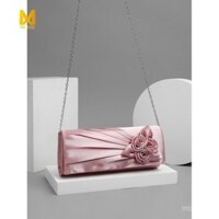 Túi ăn tối cầm tay ba bông hoa giả lụa cổ điển