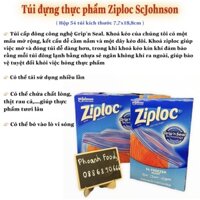 Túi bảo quản thực phẩm Ziploc Scjohnson ( hộp 54 chiếc ) bảo quản ngăn mát và đông tủ lạnh - tái sử dụng nhiều lần