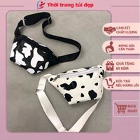 Túi Bao Tử Nữ Đeo Bụng Đeo Vai Thời Trang Cao Cấp Giá Rẻ Họa Tiết Da Bò Cá Tính