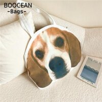 Túi Beagle BOOCEAN, Túi đeo nách dễ thương có dây kéo, Túi mua sắm dung tích lớn bằng vải Canvas cho bé gái