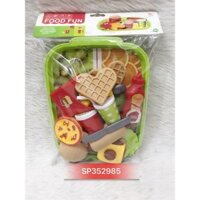 TÚI BẾP KHÂY BÁNH MÌ, HAMBUGER + KHOAI TÂY + TƯƠNG ỚT + BÁNH TÂY 6622- (FOOD FUN) (PVC), 6622-2