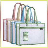 Túi bỏ túi A4 Túi lưu trữ khuếch đại Túi lưới hai lớp Tay cầm dung tích lớn trong suốt