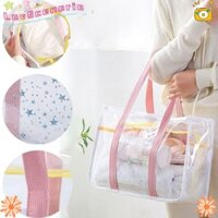 Túi bơi tiện lợi LUVSCENARIO, Túi Tote túi mua sắm có thể tái sử dụng Túi xách trong suốt PVC, Túi du lịch dung tích lớn hình ngôi sao năm cánh thời trang