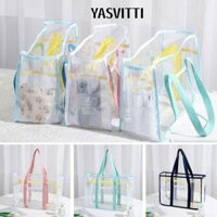 Túi bơi tiện lợi YASVITTI, Túi mua sắm trong suốt PVC có thể tái sử dụng dung tích lớn, Túi Tote hình ngôi sao năm cánh Túi đi biển ngoài trời