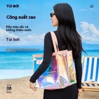 Túi bơi trong suốt chống thấm nước laser thời trang nam nữ mùa hè túi thạch TPU thân thiện với môi trường túi tote đẹp chụp ảnh dễ phối đồ phong cách Hàn Quốc túi đựng đồ hồ bơi đi biển túi xách tay ngăn cách khô ướt chống thấm nước