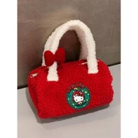 Túi Bông Đựng Đồ Họa Tiết hello kitty Màu Tương Phản Phong Cách Pháp
