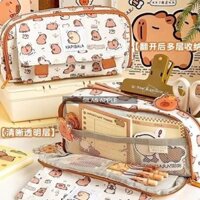 Túi/ Bóp Đựng Viết Hình CAPYBARA Nhiều Ngăn