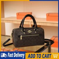 Túi Boston Coach Nữ Túi đeo Chéo Vai Retro Túi Xách Cổ điển Túi Gối Hoa Cũ