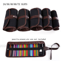 Túi Canvas Đựng Bút Chì 24 36 48 60 72 Ngăn Màu Sắc Dễ Thương