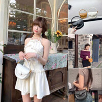 Túi Cê ka tròn khoá vuông size 18 kèm dây đeo chéo hàng QC cao cấp