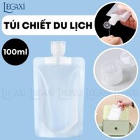 Túi Chai Tuýp Chiết 100ml Chứa Mĩ Phẩm Dung Dịch Nhựa Nắp Bật Trong Suốt Đi Biển Chống Nước Công Tác Legaxi