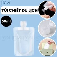Túi Chai Tuýp Chiết 50ml Chứa Mĩ Phẩm Dung Dịch Nhựa Nắp Bật Trong Suốt Đi Biển Chống Nước Công Tác Legaxi