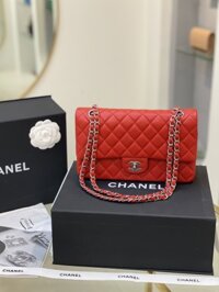 Túi Chanel Classic Flap Bag Đeo Chéo Màu Đỏ Siêu Cấp 25cm