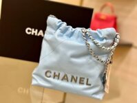 Túi Chanel Quilted Calfskin Mini Bag Màu Xanh Dương 22cm