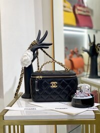 Túi Chanel Vanity Case Màu Đen Siêu Cấp 18cm