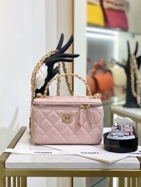 Túi Chanel Vanity Case Màu Hồng Siêu Cấp 18cm