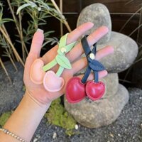 Túi cherry dễ thương mặt dây chuyền chìa khóa da trái cây móc chìa khóa ô tô phụ kiện nhỏ