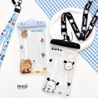 Túi chống nước điện thoại viền phao Sanrio family Pochacco Hello Kitty summer hạt màu sắc