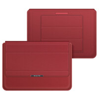 Túi chống sốc bao da dành cho ipad laptop macbook surface kiêm giá đỡ tản nhiệt kèm ví đựng sạc chuột - Hàng chính hãng - Đỏ - Surface Laptop Go
