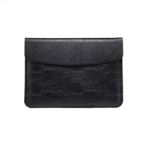 Túi chống sốc cho macbook, laptop, surface tặng kèm ví đựng sạc chuột - Đen da trơn - IPAD 12. 9 INCH