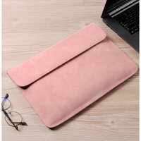 Túi chống sốc cho macbook, laptop, surface tặng kèm ví đựng sạc chuột - Hồng da lộn - IPAD 12. 9 INCH