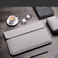 Túi chống sốc cho macbook, laptop, surface tặng kèm ví đựng sạc chuột - Ghi Sáng da lộn - Hp envy 13.3 inch