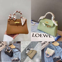 Túi chữ H Kelley da sần size 20 tặng kèm khăn lụa xịn hàng QC cao cấp