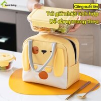 túi chứa đồ đa năng AISHA, túi chứa hộp cơm, túi cơm văn phòng, túi mẹ bỉm với hai lớp chắc chắn
