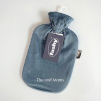 Túi chườm Fashy nhập khẩu Đức size 2L bọc nhung màu xanh dương - túi chườm nóng lạnh - túi chườm bụng kinh