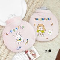 Túi chườm giữ nhiệt bọc vải Little girl rabbit colorful world 14x18