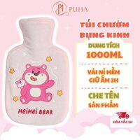 Túi chườm nóng đau bụng kinh PH PUHA 1000ml giữ nhiệt 3h, mẫu cute