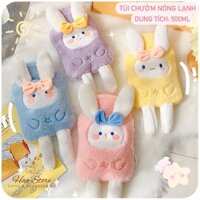 Túi chườm nóng lạnh, Túi giữ nhiệt hạ sốt giảm đau bụng kinh kích thước 500ml vải nhung cao cấp, Quà tặng cho bạn gái