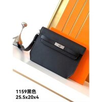 Túi clutch, đeo chéo HMĐen trơn check khóa size 26x20x4cm LA Fullbox phụ kiện DDT [ Bản VIP ]