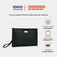 Túi Clutch nam nữ công sở, Bóp ví cầm tay da thật phom chữ nhật IDIGO MB1 - 6024