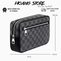 Túi Clutch nam ví cầm tay Lờ Vê Kasai Damier size 25 sang chảnh, cao cấp hot fullbox da đẹp hàng sẵn hỏa tốc