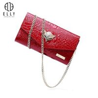 Túi clutch nữ cao cấp da thật ELLY  EC4 - đỏ