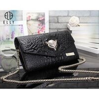 Túi clutch nữ cao cấp da thật ELLY  EC4 - đen
