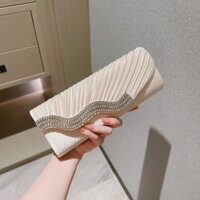 Túi clutch nữ mới, túi nhỏ tiệc tối có đính đá, túi đeo chéo thời trang