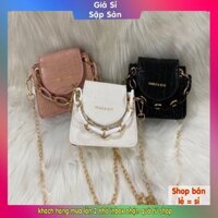 Túi cnk mini bản da rắn bóng mịn dây xích