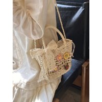 Túi cối đính hoa kèm nơ