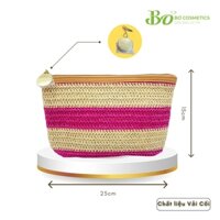 Túi Cói Gift Estee Lauder Màu Hồng Be (24x18x6cm)