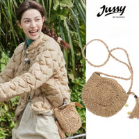 Túi Cói Mềm Size Nhỏ Đan Họa Tiết Mặt Trời JTUI09 Jussy Official Set Túi Mũ Cói Du Lịch, Đi Biển Mẩu Mới Hot Trend