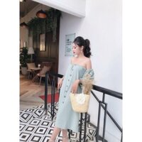 Túi cói nơ hoa trà