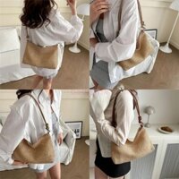 Túi cói ống hút thực tế BDW Ví đeo vai Túi xách du lịch dành cho nữ thời trang