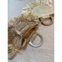 Túi cối tua rua quai gỗ 23*25cm hot trend thời trang_t101