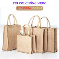 Túi cói, túi vải bố, túi đựng quần áo màu trơn form cứng, chống nước đi biển, đi làm có quai đeo gọn gàng