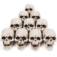 Túi combo 10 pcs đầu lâu nhựa trang trí Halloween nhà cửa, sân vườn